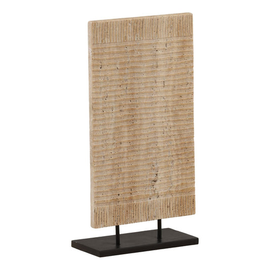 Curated Travertine Marble and Iron Wall Decor