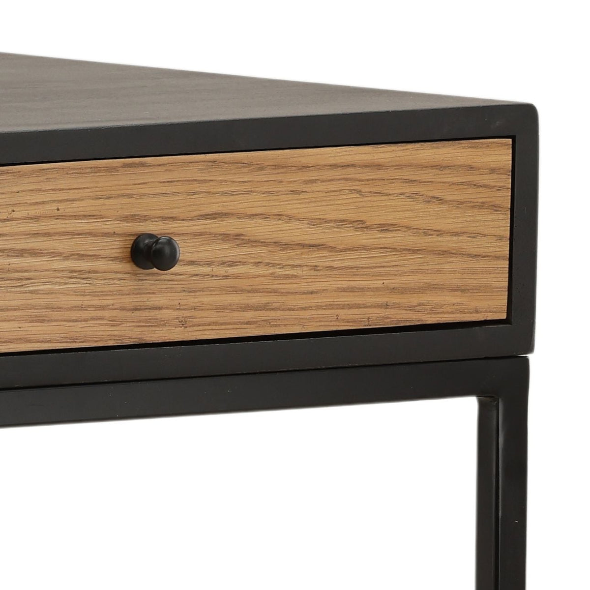Elevated Mango Wood, Oak Veneer and Iron Desk