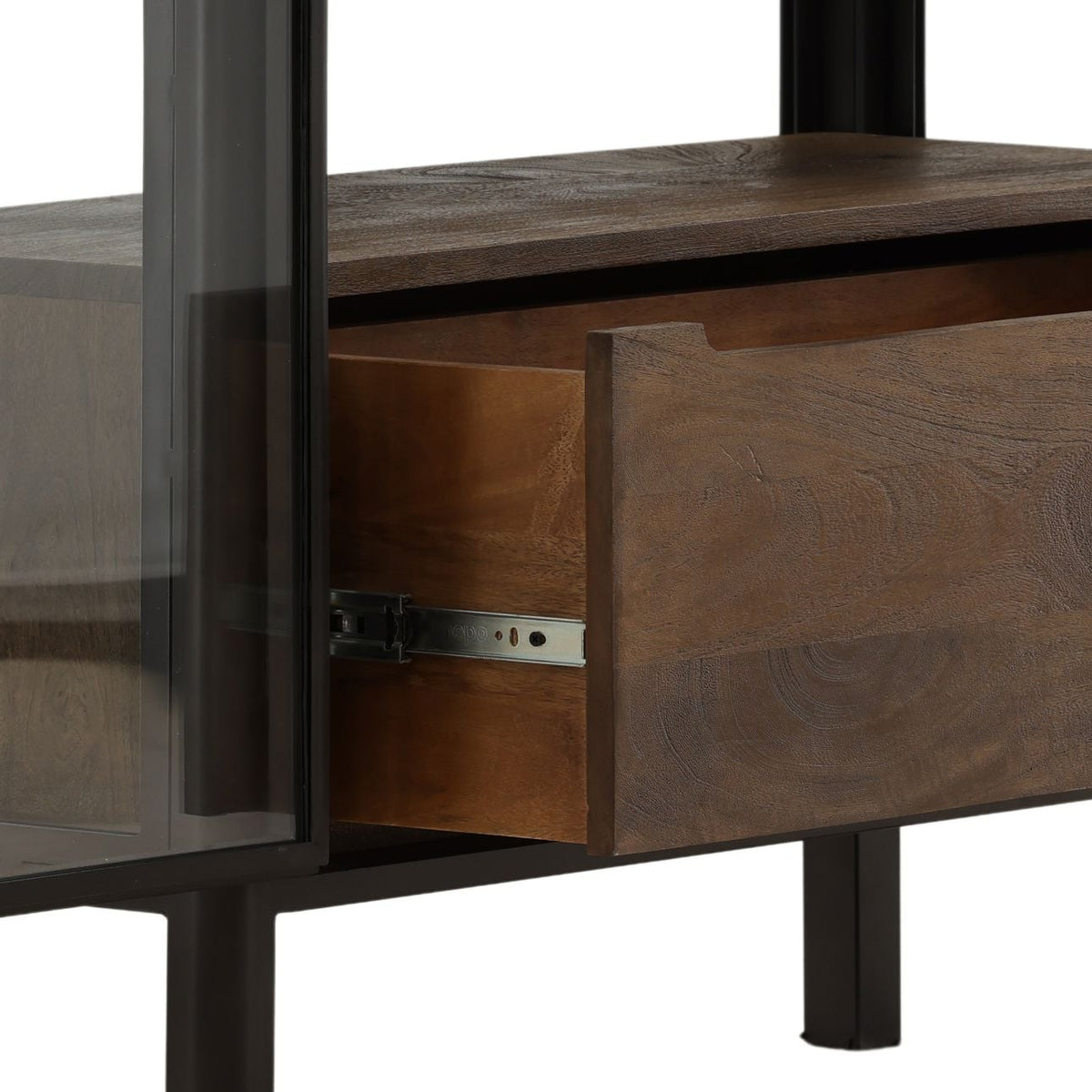 Heritage Iron, Glass and Mango Wood Cabinet