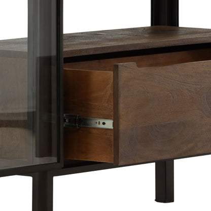 Heritage Iron, Glass and Mango Wood Cabinet