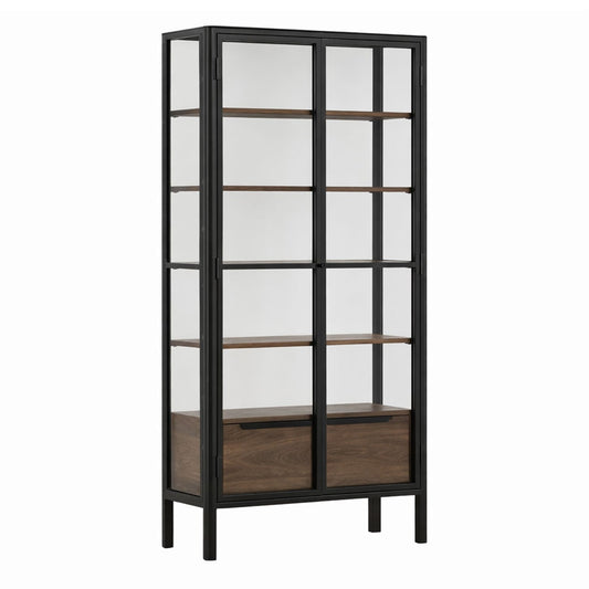 Heritage Iron, Glass and Mango Wood Cabinet