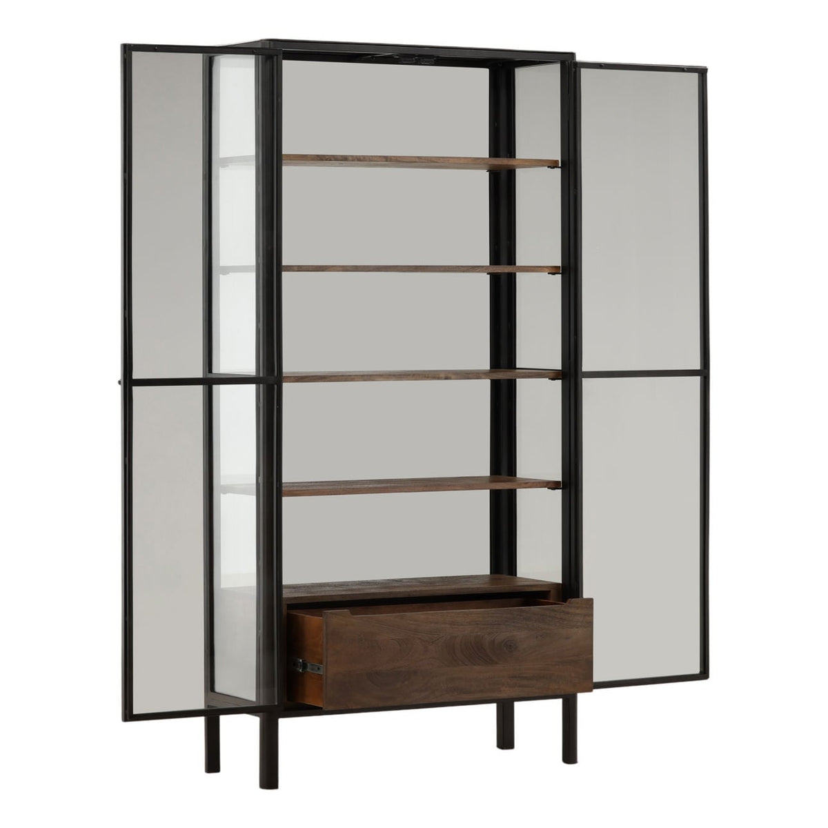 Heritage Iron, Glass and Mango Wood Cabinet