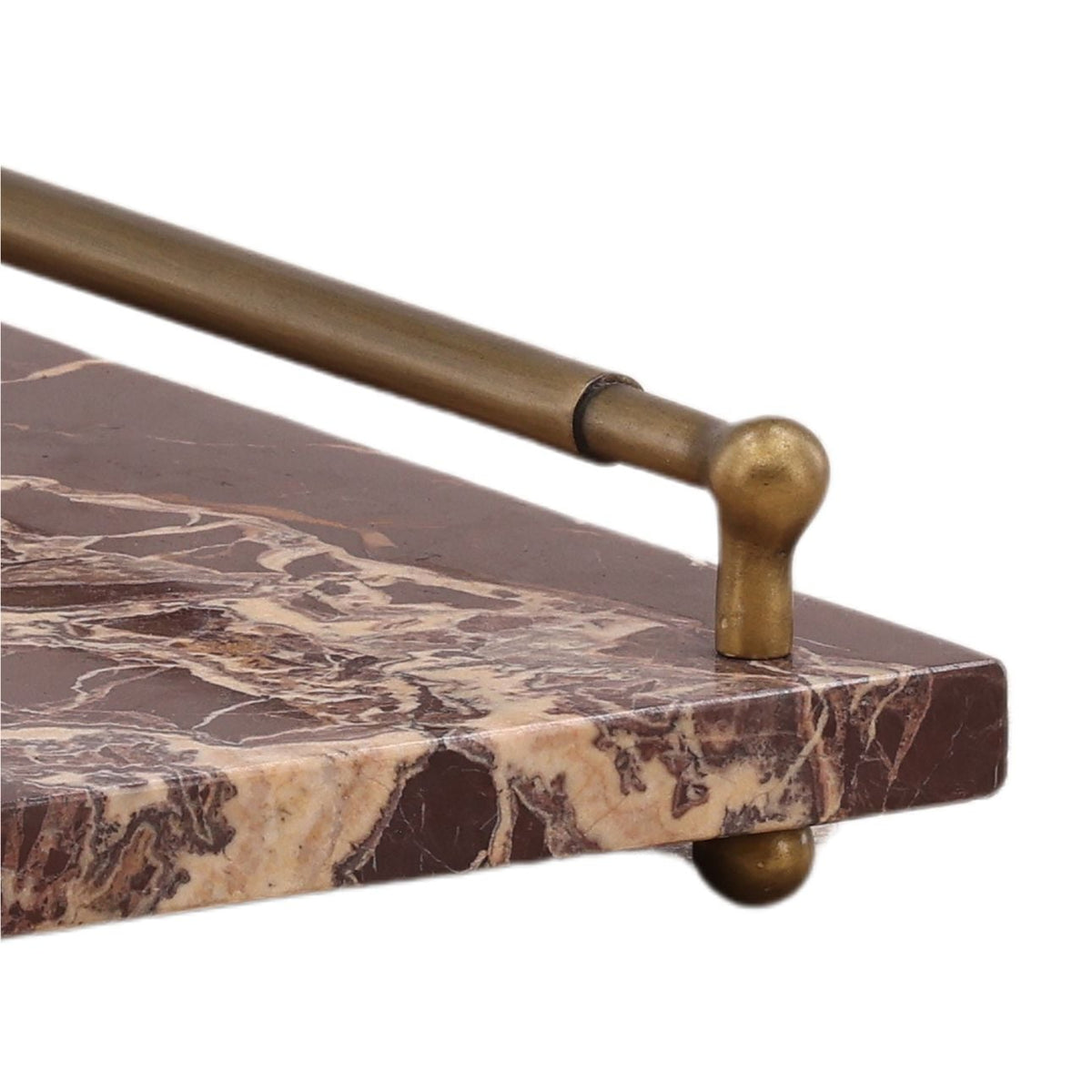 Crafted Cherry Marble and Iron Decor Accent