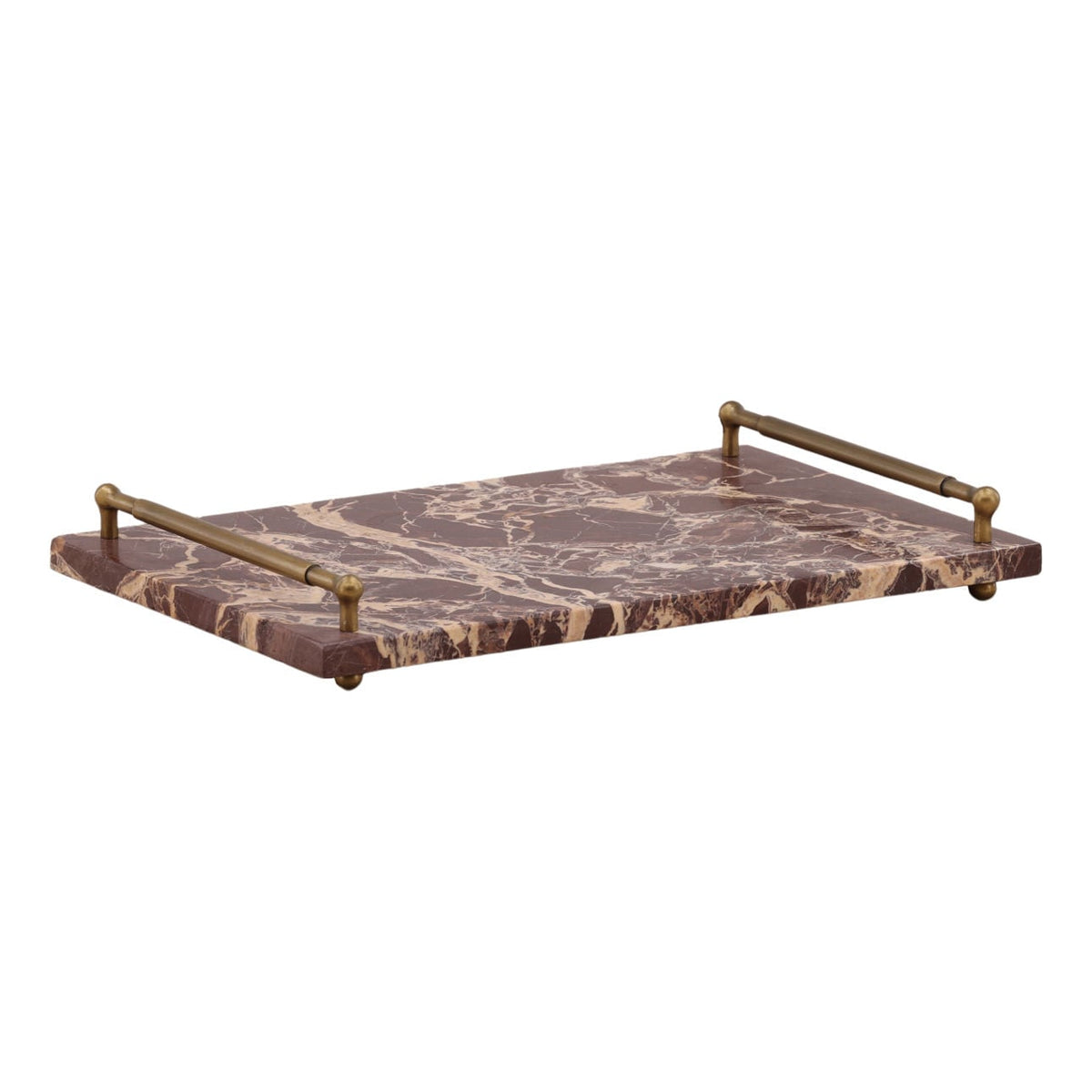 Crafted Cherry Marble and Iron Decor Accent