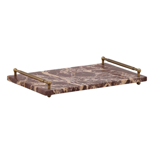 Crafted Cherry Marble and Iron Decor Accent