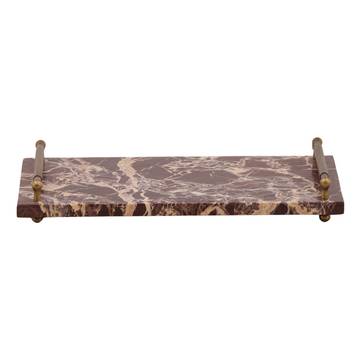 Crafted Cherry Marble and Iron Decor Accent