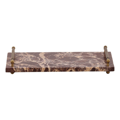 Crafted Cherry Marble and Iron Decor Accent