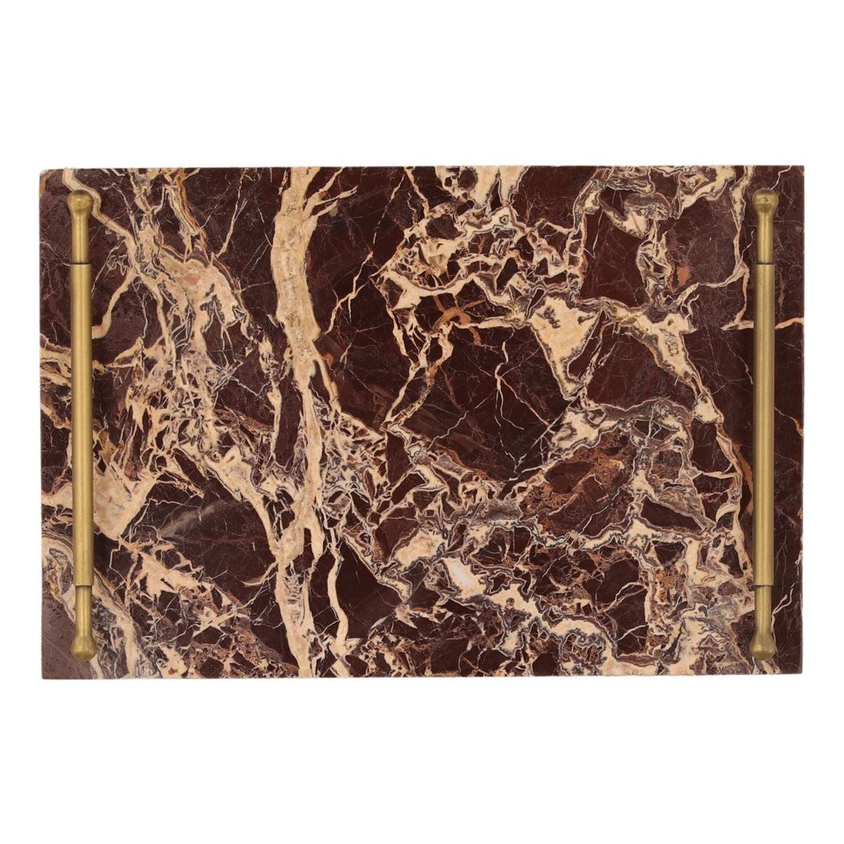 Crafted Cherry Marble and Iron Decor Accent