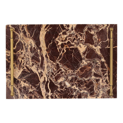 Crafted Cherry Marble and Iron Decor Accent