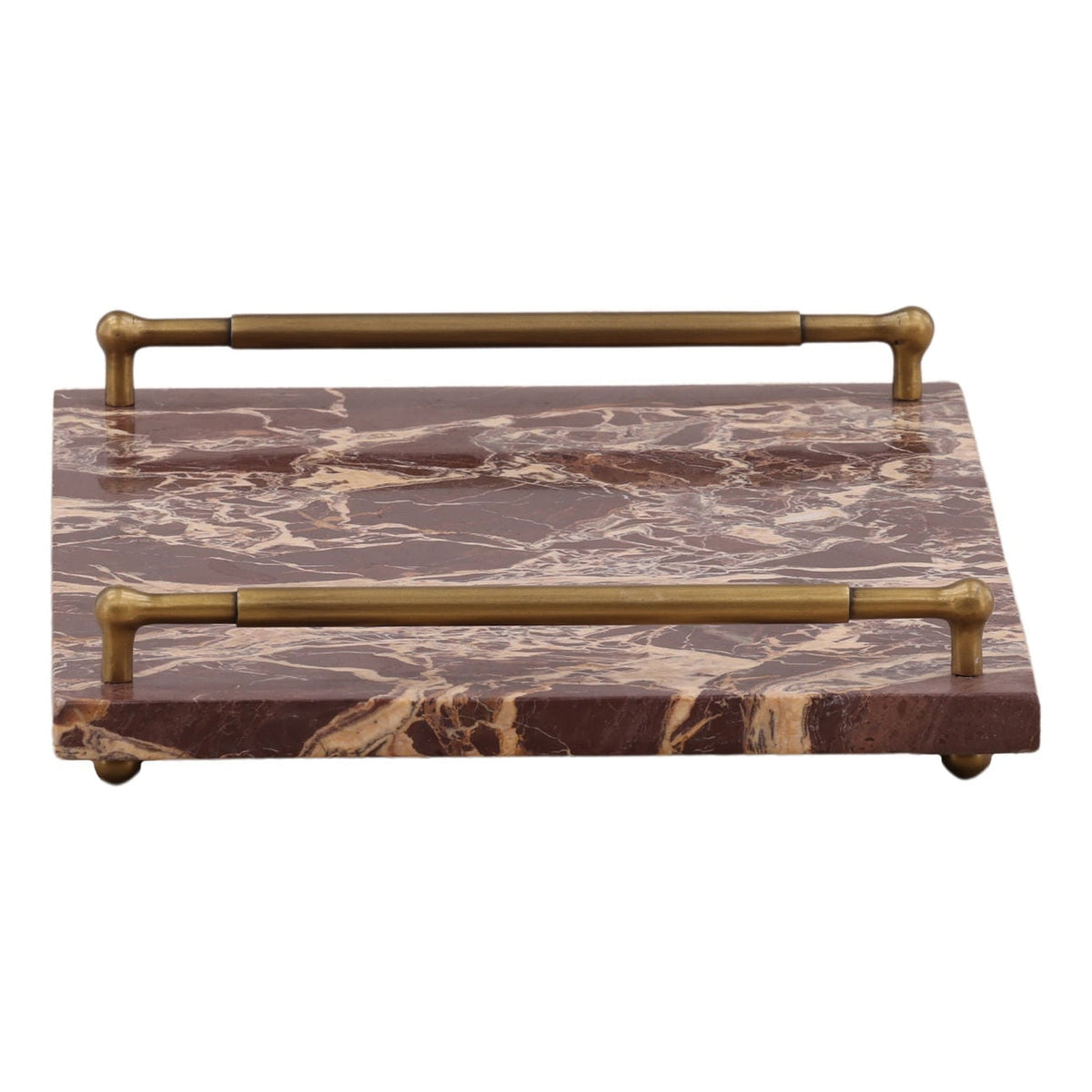 Crafted Cherry Marble and Iron Decor Accent