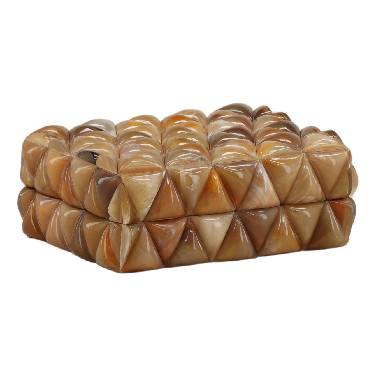 Natural Natural Horn and Engineered Wood Box 8 in Wide