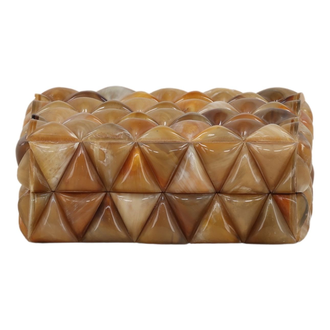 Natural Natural Horn and Engineered Wood Box 8 in Wide
