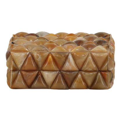 Natural Natural Horn and Engineered Wood Box 8 in Wide