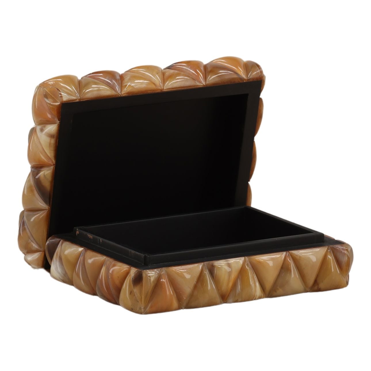 Natural Natural Horn and Engineered Wood Box 8 in Wide