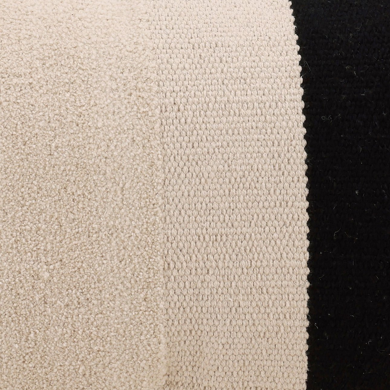 Black and Off White Handwoven Cotton with Filler Pillow 24 in Wide