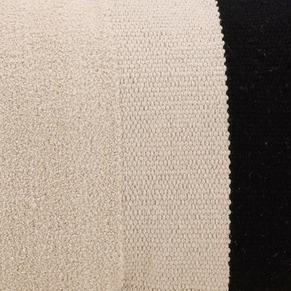 Black and Off White Handwoven Cotton with Filler Pillow 24 in Wide