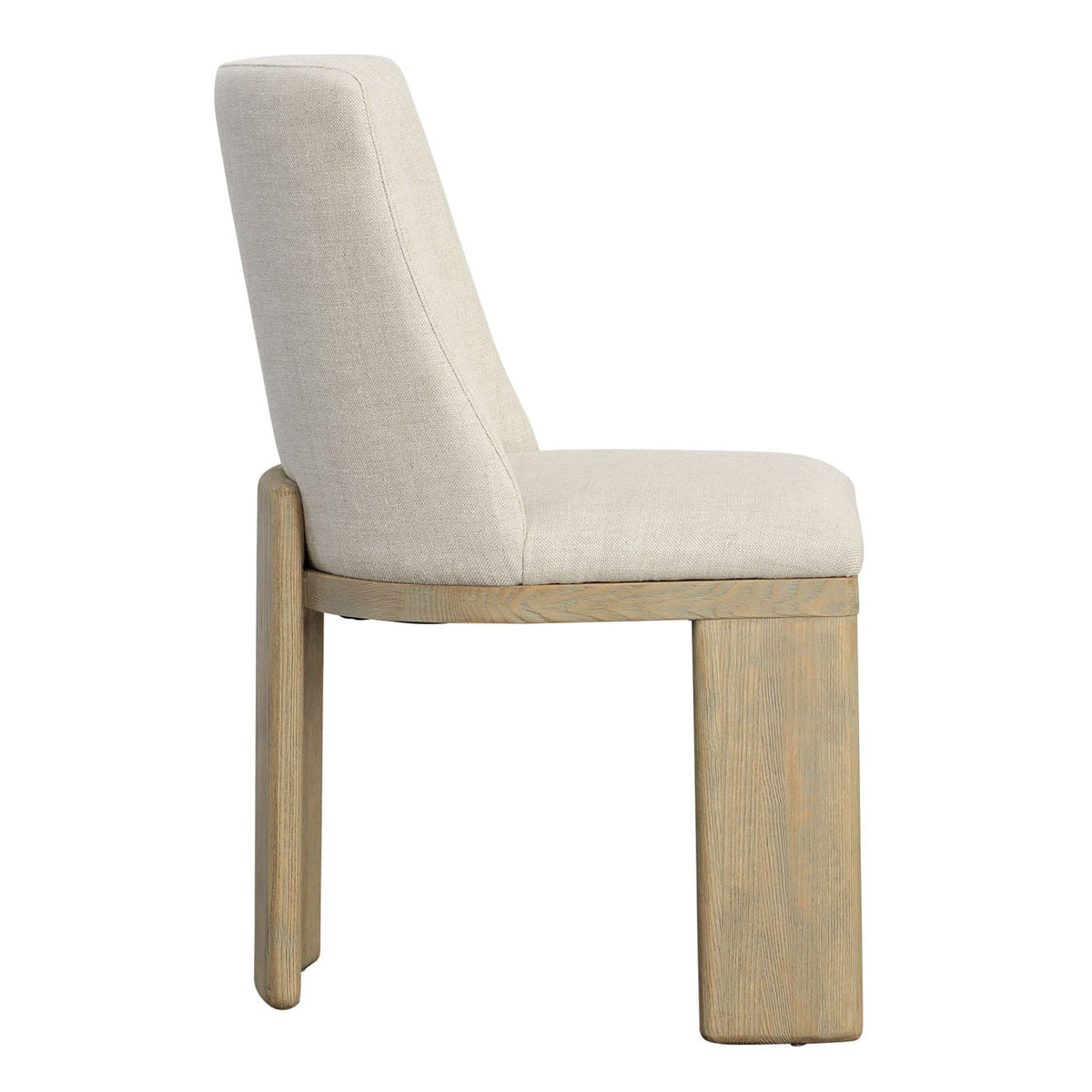 Refined Linen Upholstery and Ash Wood Dining Chair