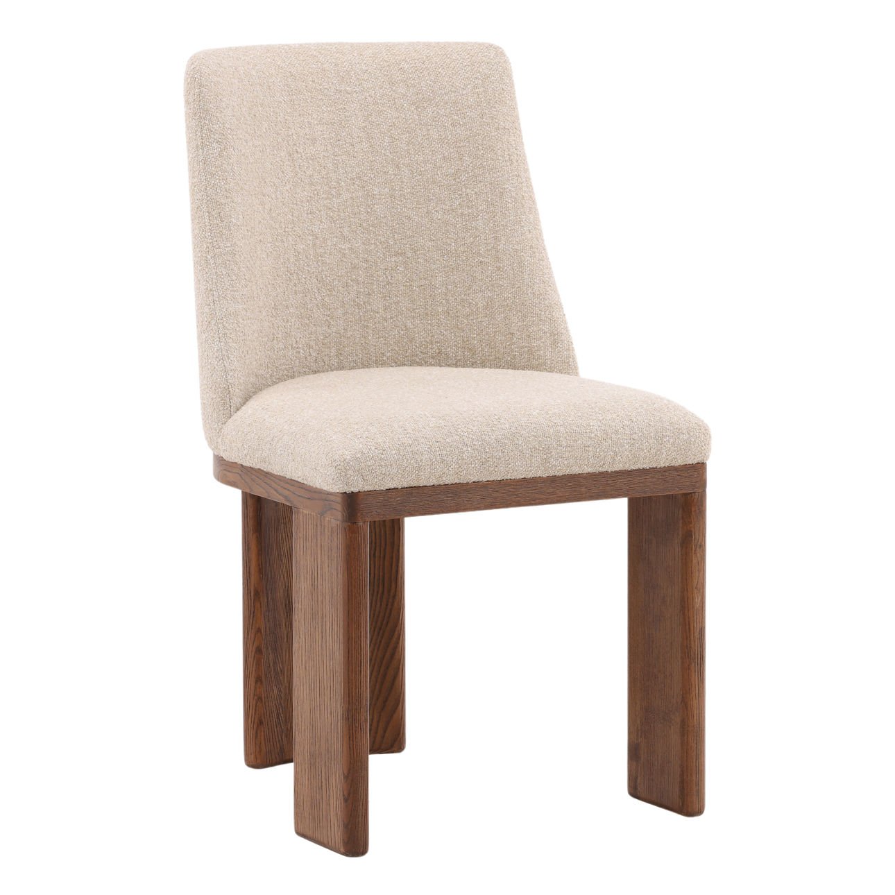 Yukon Sand and Brown Boucle Upholstery and Ash Wood Chair 20 in Wide