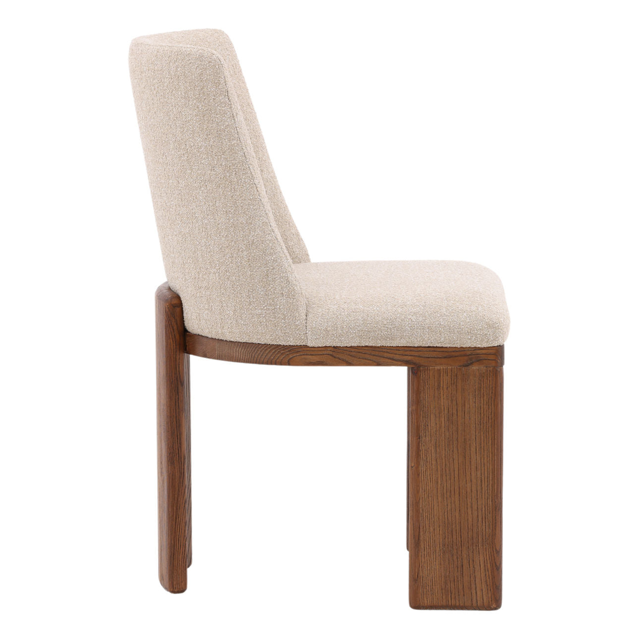 Yukon Sand and Brown Boucle Upholstery and Ash Wood Chair 20 in Wide