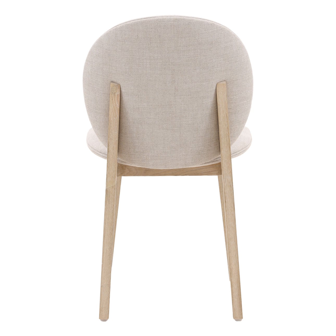 Taupe and Natural Linen Fabric and Ash Wood Chair 18.5 in Wide