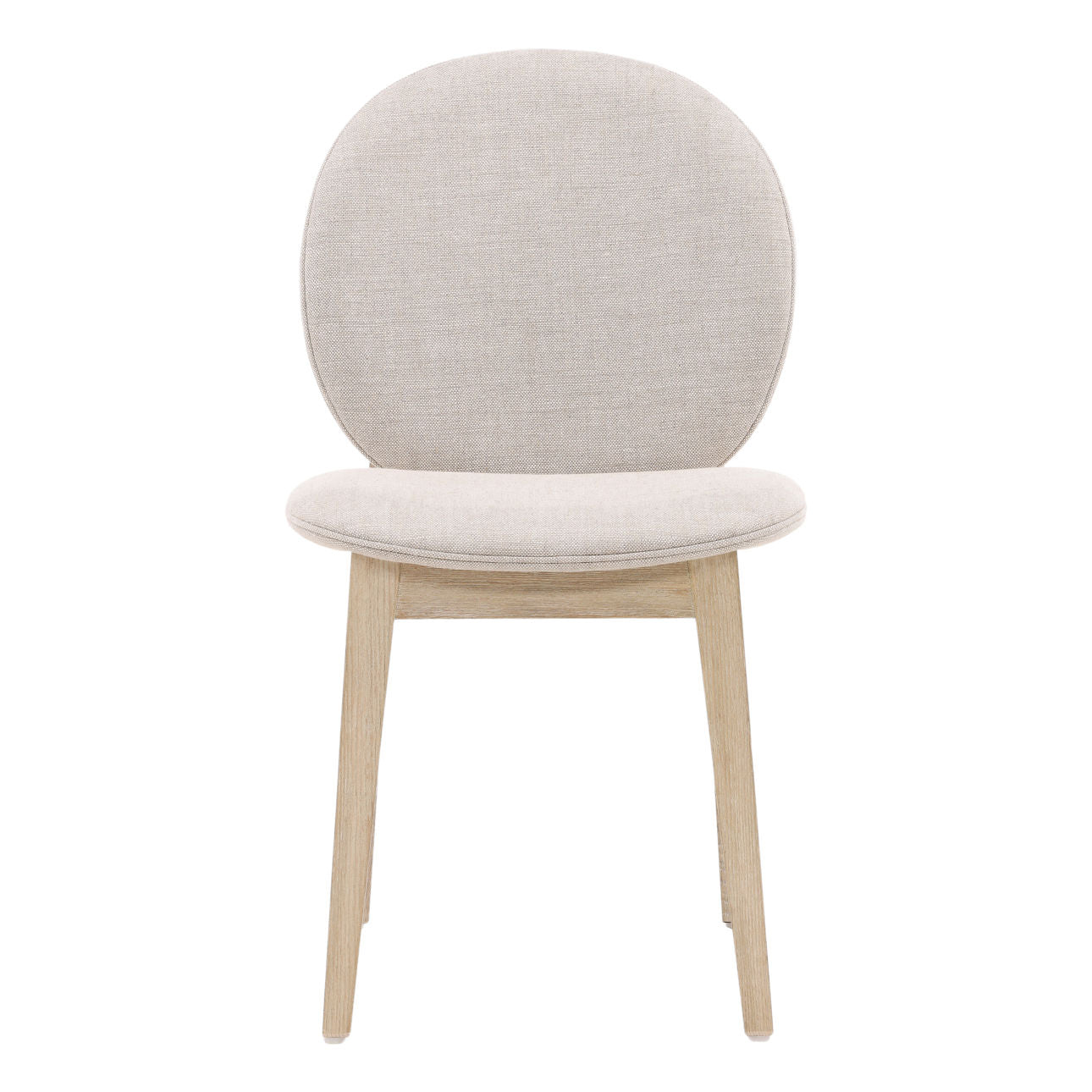 Taupe and Natural Linen Fabric and Ash Wood Chair 18.5 in Wide
