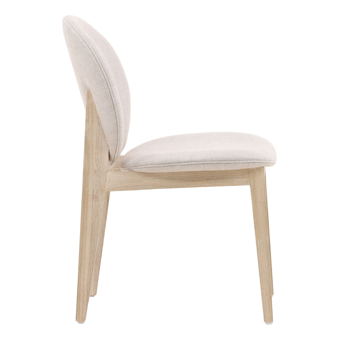 Taupe and Natural Linen Fabric and Ash Wood Chair 18.5 in Wide