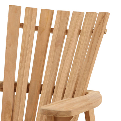 Natural Teak Wood Chair 32.5 in Wide