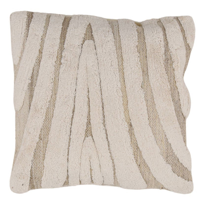 Ivory Tufted Cotton and Wool Cover Pillow 20 in Wide