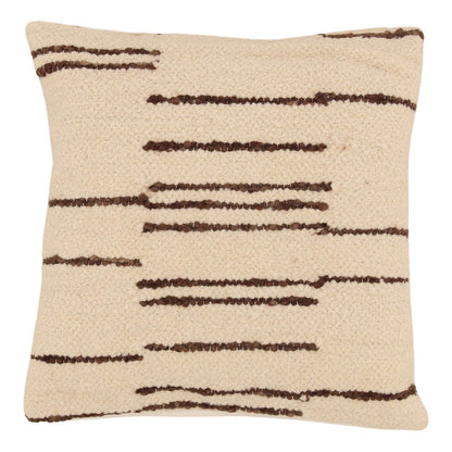 Ivory Handwoven Wool Cover Pillow 20 in Wide