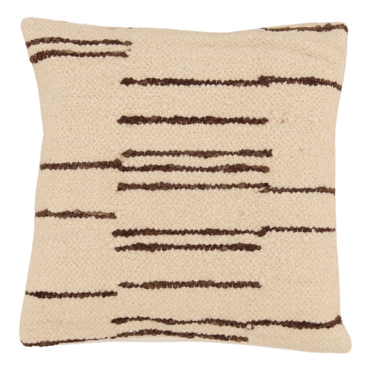 Ivory Handwoven Wool Cover Pillow 20 in Wide
