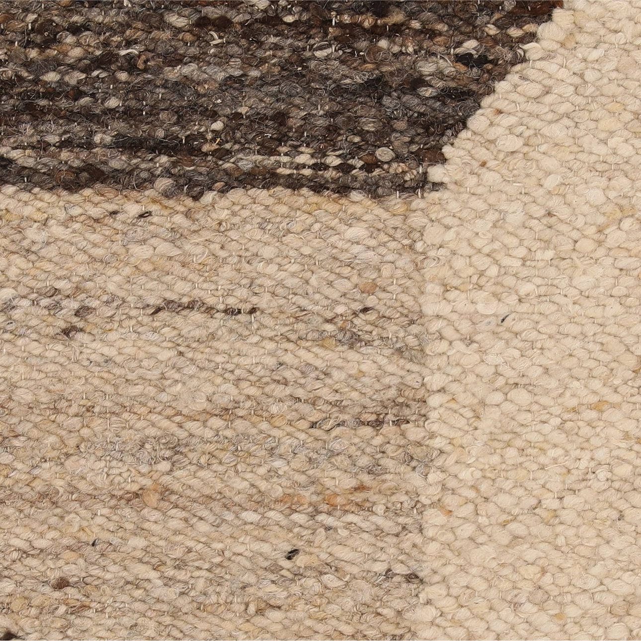 Charcoal and Ivory Handwoven Wool Cover Pillow 20 in Wide