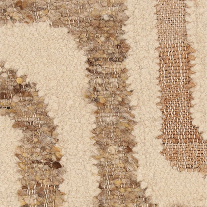 Sand Handwoven Jute and Wool Cover Pillow 24 in Wide