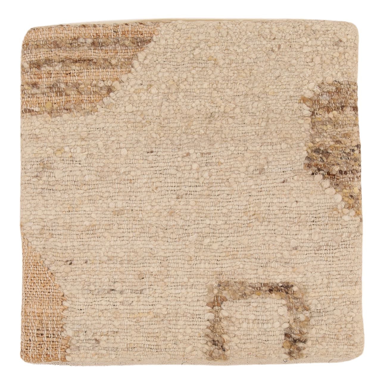 Cream Handwoven Jute and Wool Cover Pillow 20 in Wide
