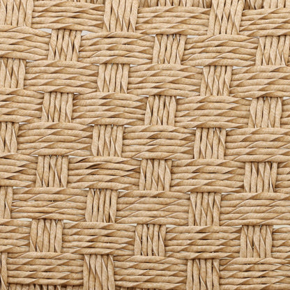 Natural Synthetic Rattan and Teak Wood Chair 29 in Wide
