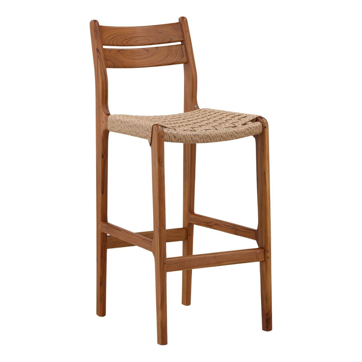 Heritage Synthetic Rattan and Teak Wood Counter Stool