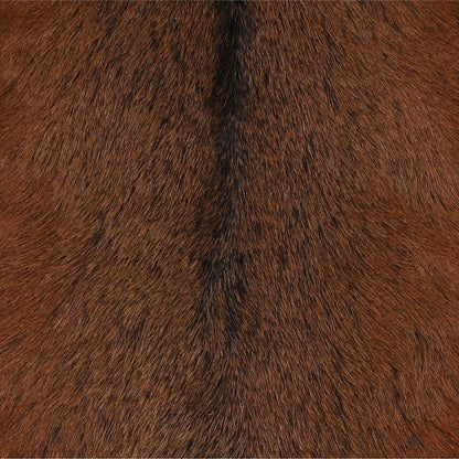 Natural Brown and Black Genuine Goat Hide and Teak Wood Chair 19.5 in Wide