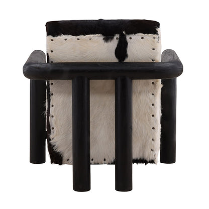 Heritage Goat Hide and Teak Wood Home Accent