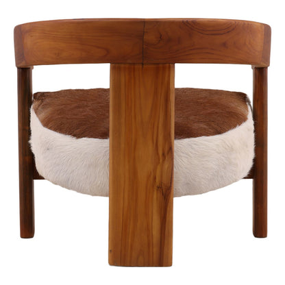 Signature Teak Wood and Goat Hide Home Accent