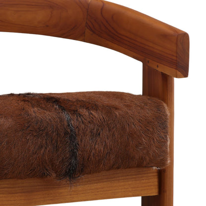 Signature Teak Wood and Goat Hide Home Accent