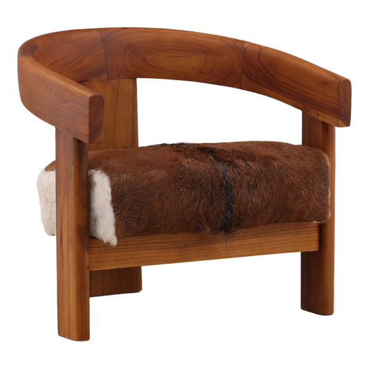 Signature Teak Wood and Goat Hide Home Accent
