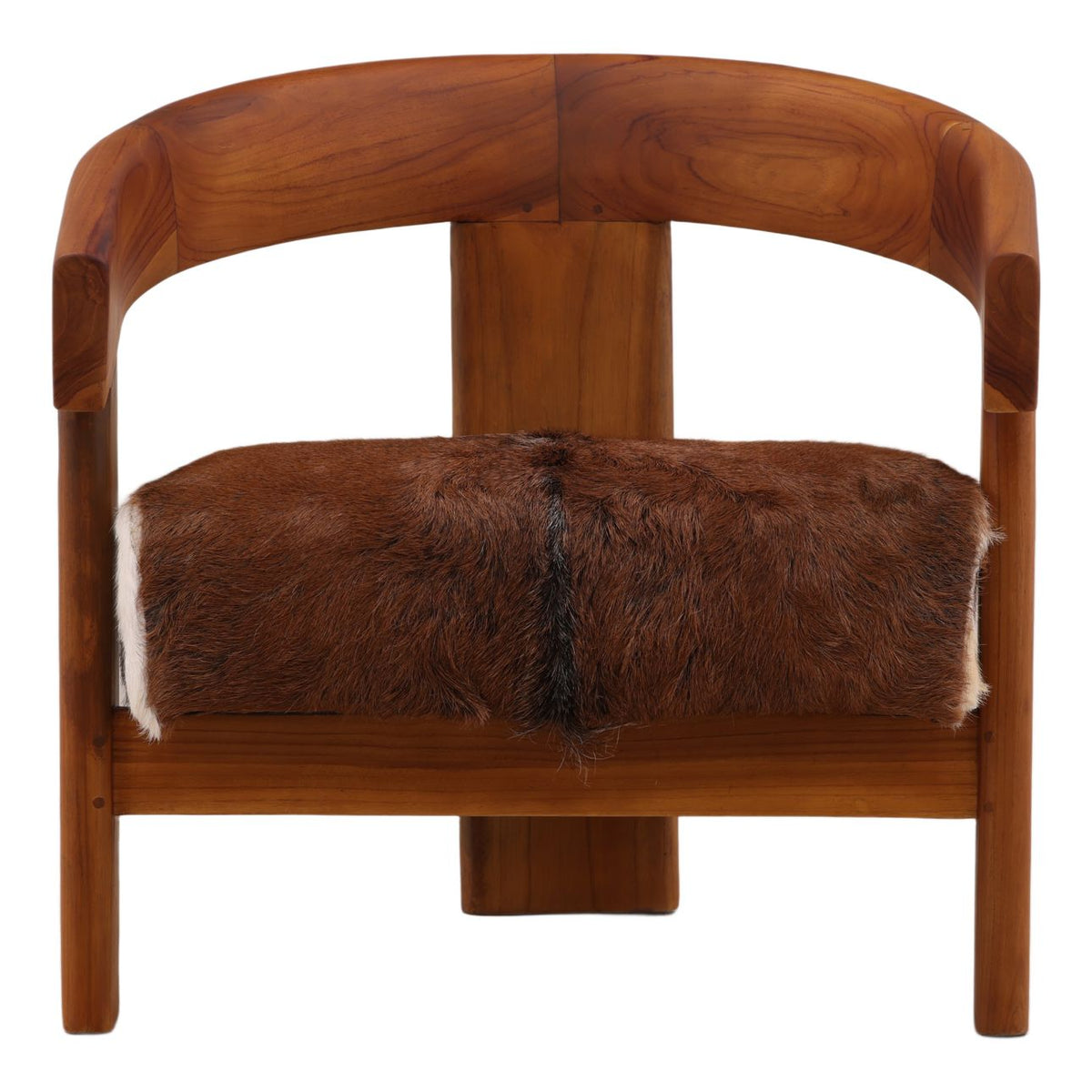 Signature Teak Wood and Goat Hide Home Accent