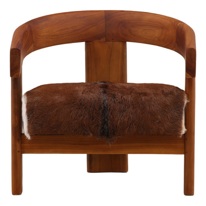 Signature Teak Wood and Goat Hide Home Accent