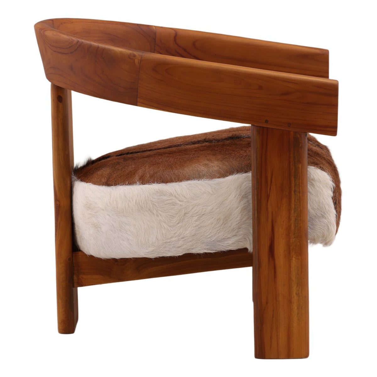 Signature Teak Wood and Goat Hide Home Accent