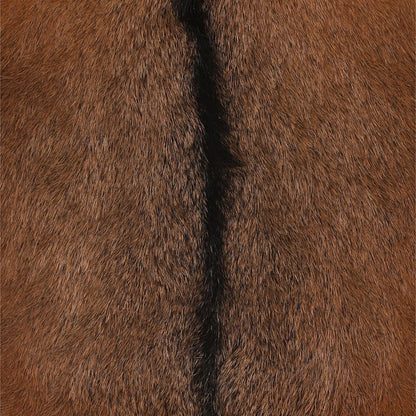 Signature Teak Wood and Goat Hide Counter Stool