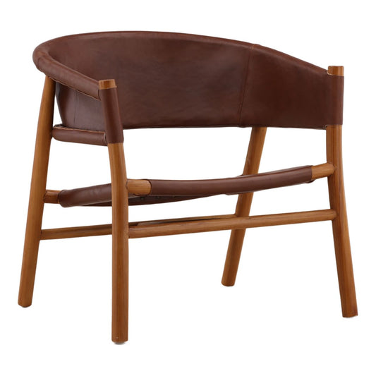 Signature Genuine Leather and Teak Wood Home Accent