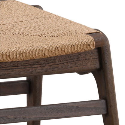 Crafted Teak Wood with Synthetic Rope Bench