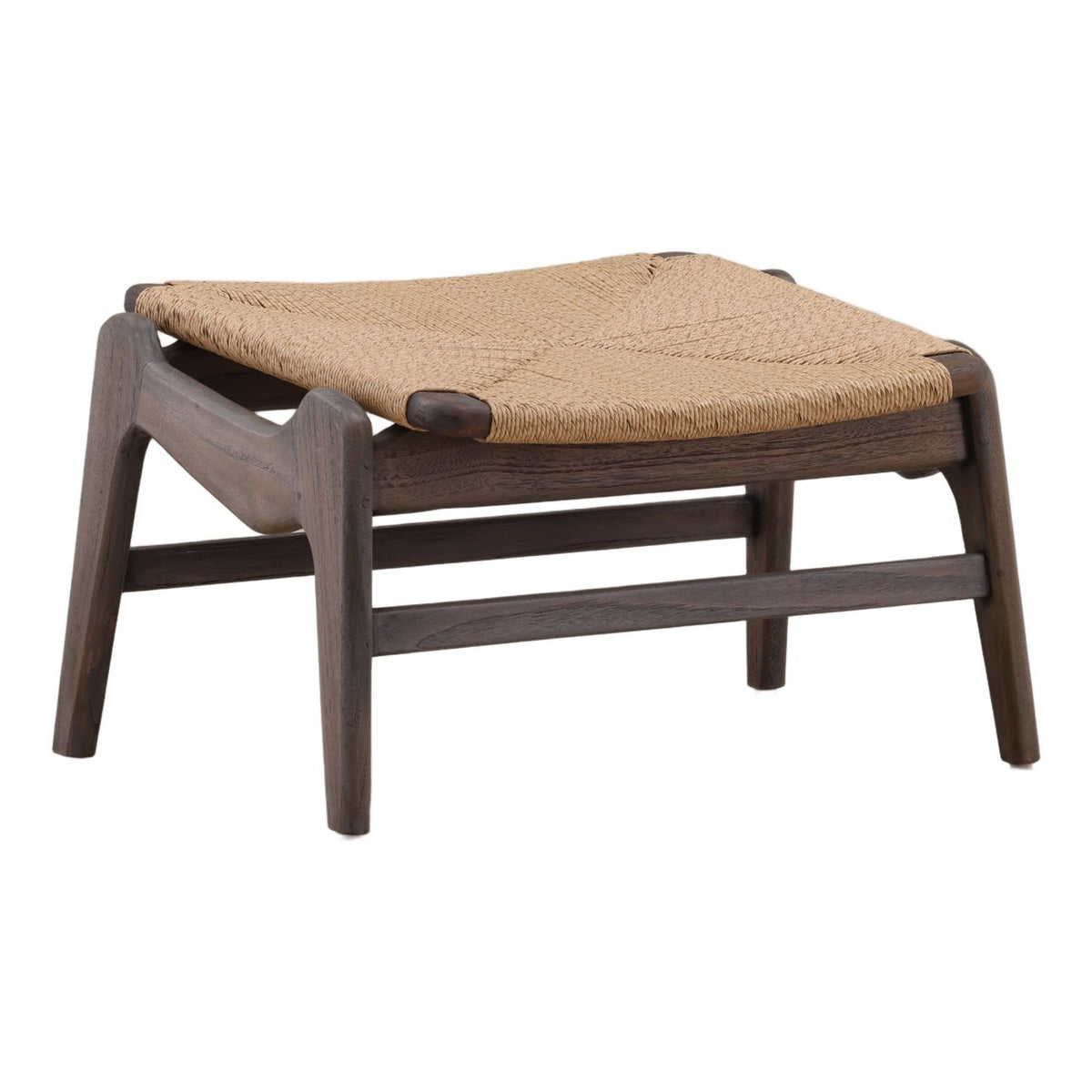 Crafted Teak Wood with Synthetic Rope Bench