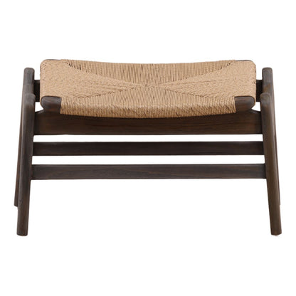 Crafted Teak Wood with Synthetic Rope Bench