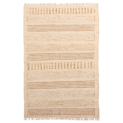 Ivory Handwoven Reclaimed Jute and Cotton Rug 96.5 in Wide