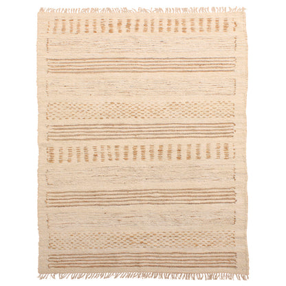 Ivory Handwoven Reclaimed Jute and Cotton Rug 96.5 in Wide